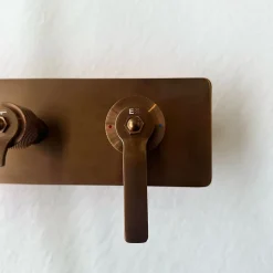 Essebagno Colonne de douche encastrée mécanique cuivre brossé Molette