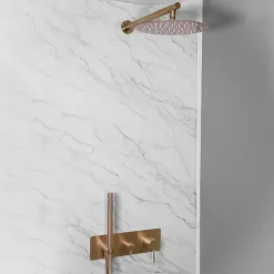 Essebagno Colonne de douche encastrée mécanique cuivre brossé Envol