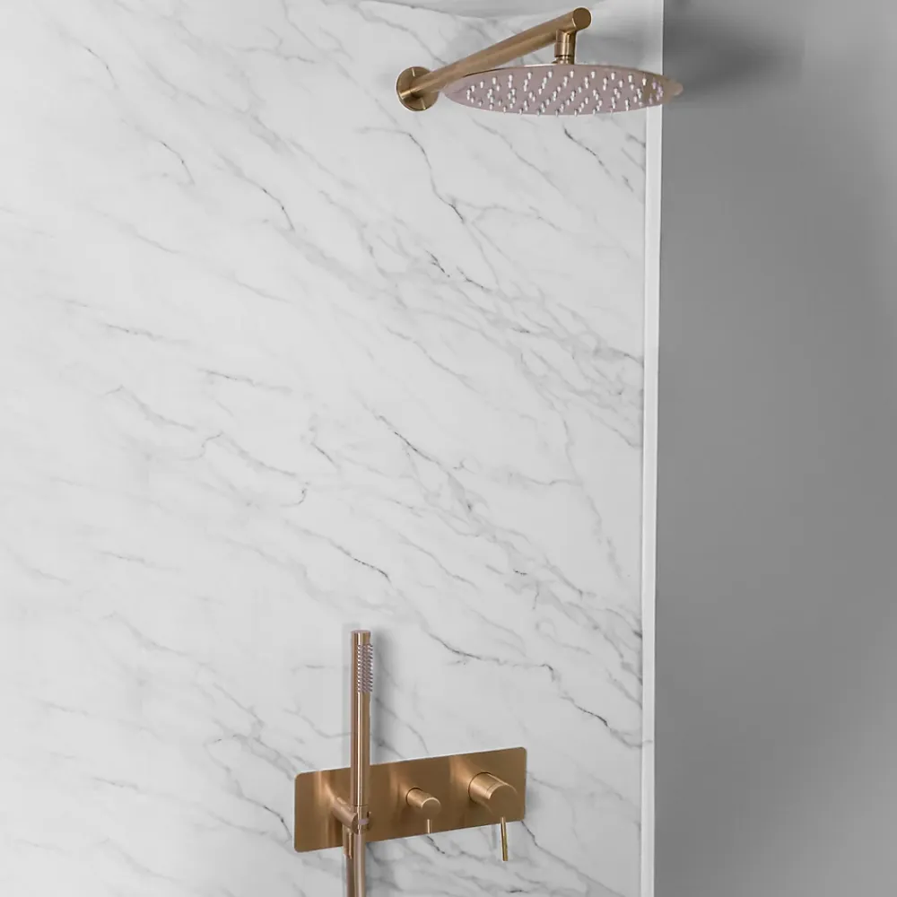 Essebagno Colonne de douche encastrée mécanique cuivre brossé Envol