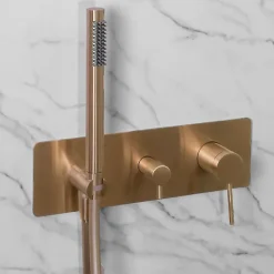 Essebagno Colonne de douche encastrée mécanique cuivre brossé Envol