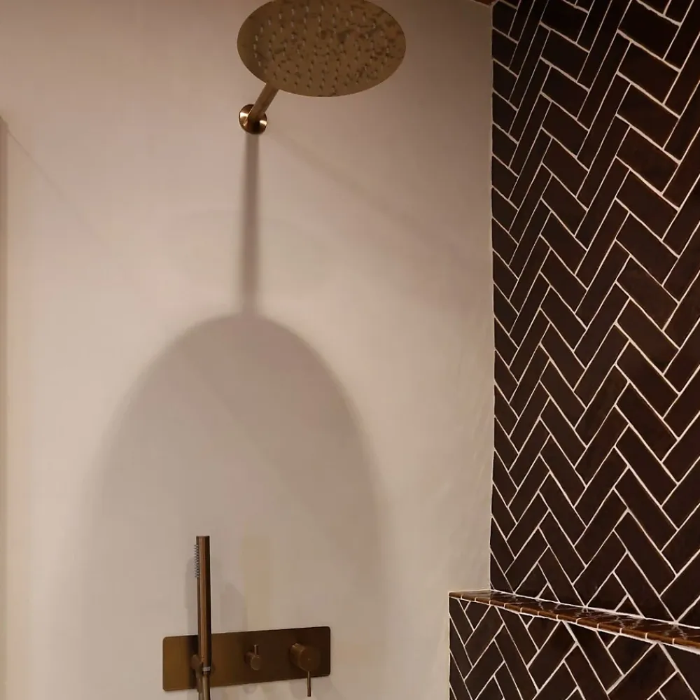 Essebagno Colonne de douche encastrée mécanique cuivre brossé Envol