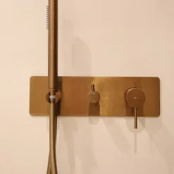 Essebagno Colonne de douche encastrée mécanique cuivre brossé Envol