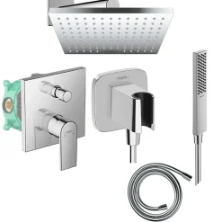 Colonne De Douche Encastrable|Hansgrohe Colonne de douche encastrée mécanique Vernis Shape Flexible Isiflex Douchette PulsifyE chromé