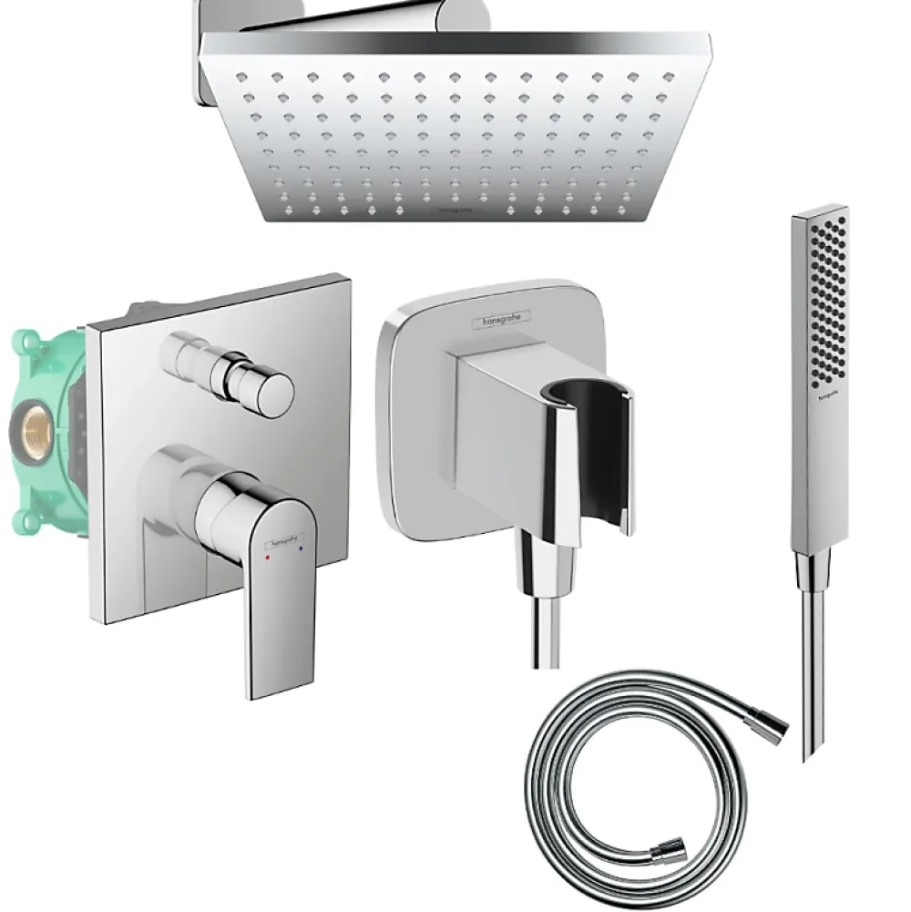 Colonne De Douche Encastrable|Hansgrohe Colonne de douche encastrée mécanique Vernis Shape Flexible Isiflex Douchette PulsifyE chromé