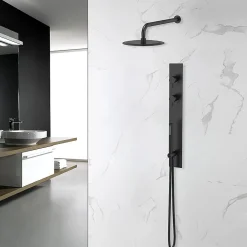 Bellegno Colonne de douche encastrée thermostatique PURA noir mat