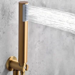 Colonne De Douche Encastrable|Imex Colonne de Douche Encastrée Thermostatique Anti-Calcaire Or Brossé MONZA GTM039/OC
