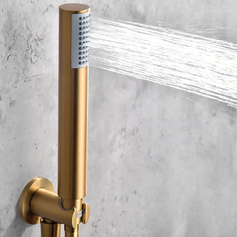 Colonne De Douche Encastrable|Imex Colonne de Douche Encastrée Thermostatique Anti-Calcaire Or Brossé MONZA GTM039/OC