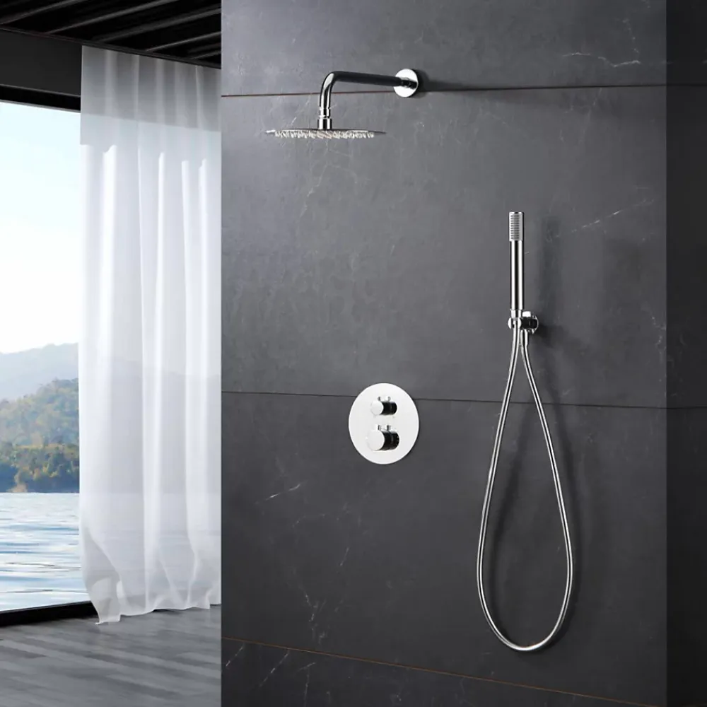Colonne De Douche Encastrable|Imex Colonne de Douche Encastrée Thermostatique Anti-Calcaire Chrome MONZA GTM039