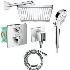 Hansgrohe Colonne de douche encastrée thermostatique Ecostat Square chromé