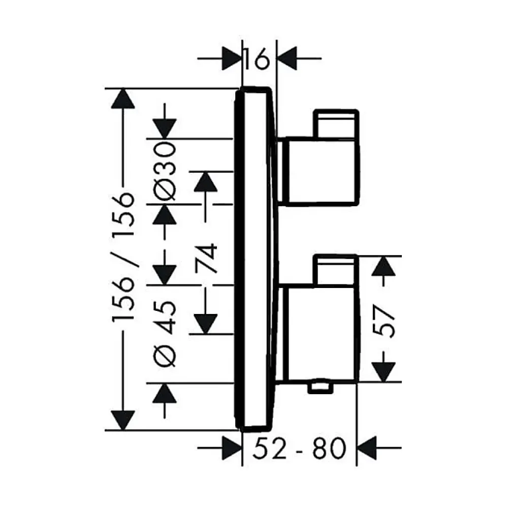 Hansgrohe Colonne de douche encastrée thermostatique Ecostat Square chromé