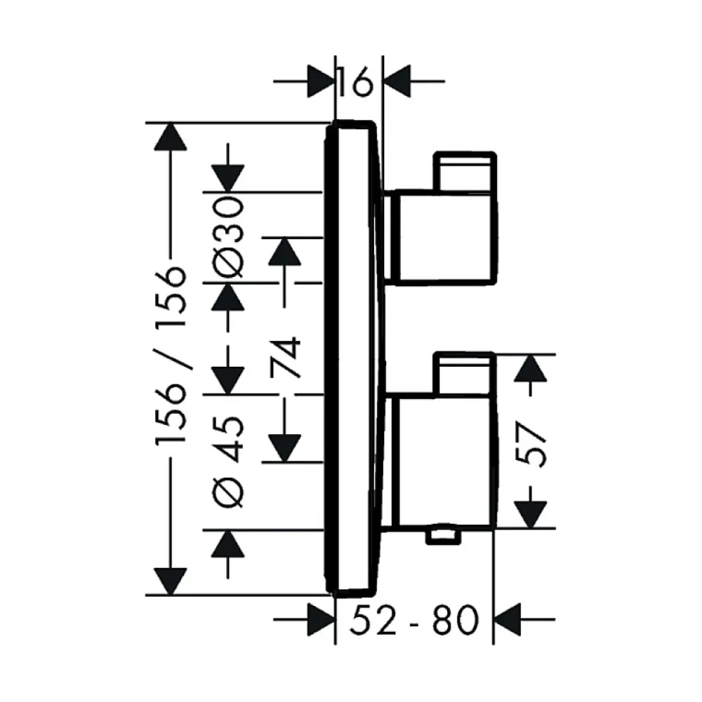 Hansgrohe Colonne de douche encastrée thermostatique Ecostat Square chromé