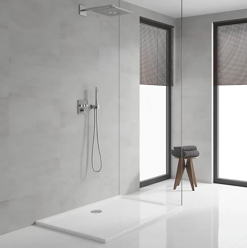 Colonne De Douche Encastrable|Grohe Colonne de douche encastrée thermostatique Grotherm SmartControl Douchette Euphoria Cube chromé