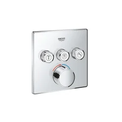 Colonne De Douche Encastrable|Grohe Colonne de douche encastrée thermostatique Grotherm SmartControl Douchette Euphoria Cube chromé