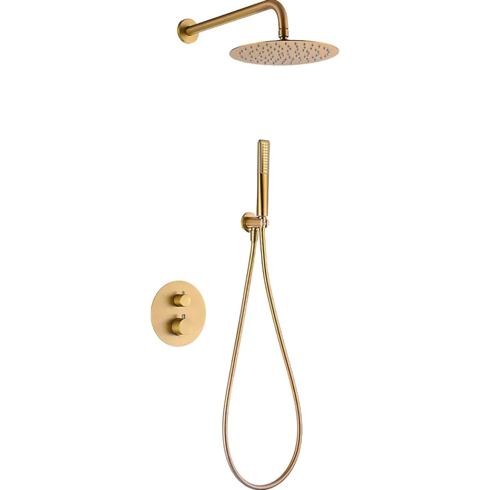Imex Colonne de Douche Encastrée Thermostatique Anti-Calcaire Or Brossé NAPOLES GTN047/OC