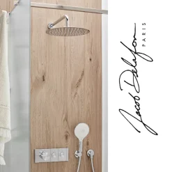 Jacob Delafon Colonne de douche encastrée thermostatique Grands Boulevards ronde chromée