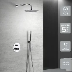 Imex Colonne de Douche Encastrée Anti-Calcaire Chrome LINE GPD038