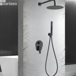 Colonne De Douche Encastrable|Imex Colonne de Douche Encastrée Anti-Calcaire Noir Mat DELOS GPD055/NG