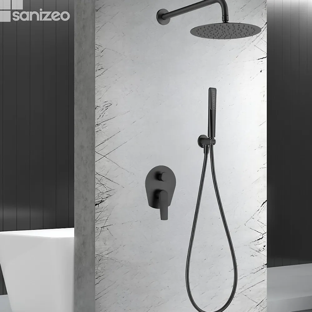 Colonne De Douche Encastrable|Imex Colonne de Douche Encastrée Anti-Calcaire Noir Mat DELOS GPD055/NG