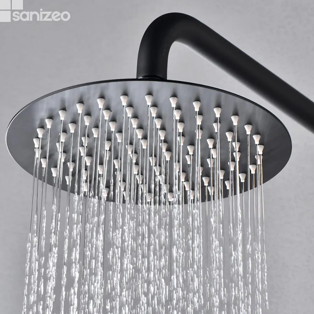 Colonne De Douche Encastrable|Imex Colonne de Douche Encastrée Anti-Calcaire Noir Mat DELOS GPD055/NG