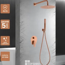 Imex Colonne de Douche Encastrée Anti-Calcaire Or Rose Cuivré DELOS GPD055/ORC