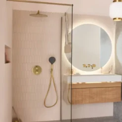 Colonne De Douche Encastrable|Jacob Delafon Colonne de douche encastrée thermostatique Metro laiton brossé