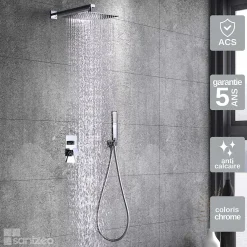 Imex Colonne de Douche Encastrée Anti-Calcaire Chrome SUECIA BDC032-6