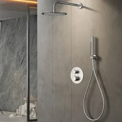 Imex Colonne de Douche Encastrée Thermostatique Anti-Calcaire en Niquel Brossé MONZA GTM039/NQ