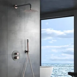 Colonne De Douche Encastrable|Imex Colonne de Douche Encastrée Thermostatique Anti-Calcaire Gris et Champagne MONZA GTD038/GC