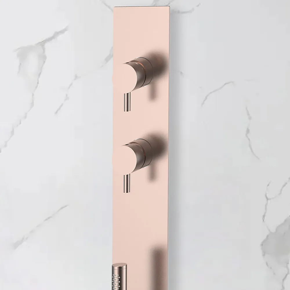 Colonne De Douche Encastrable|Bellegno Colonne de douche encastrée thermostatique PURA cuivre brossé