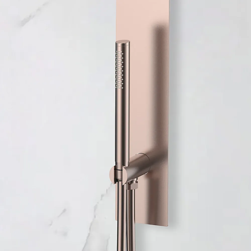Colonne De Douche Encastrable|Bellegno Colonne de douche encastrée thermostatique PURA cuivre brossé
