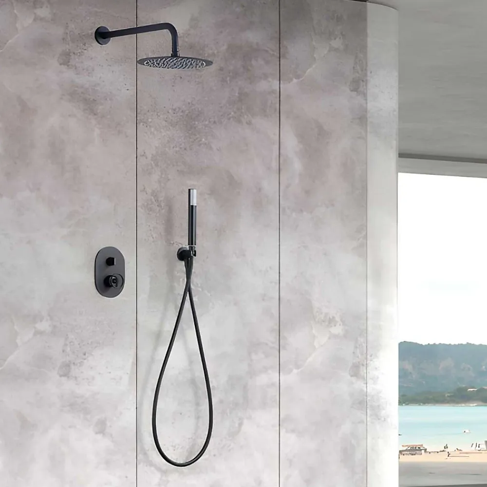 Colonne De Douche Encastrable|Imex Colonne de Douche Encastrée Anti-Calcaire Noir Mat OLIMPO GPC033/NG