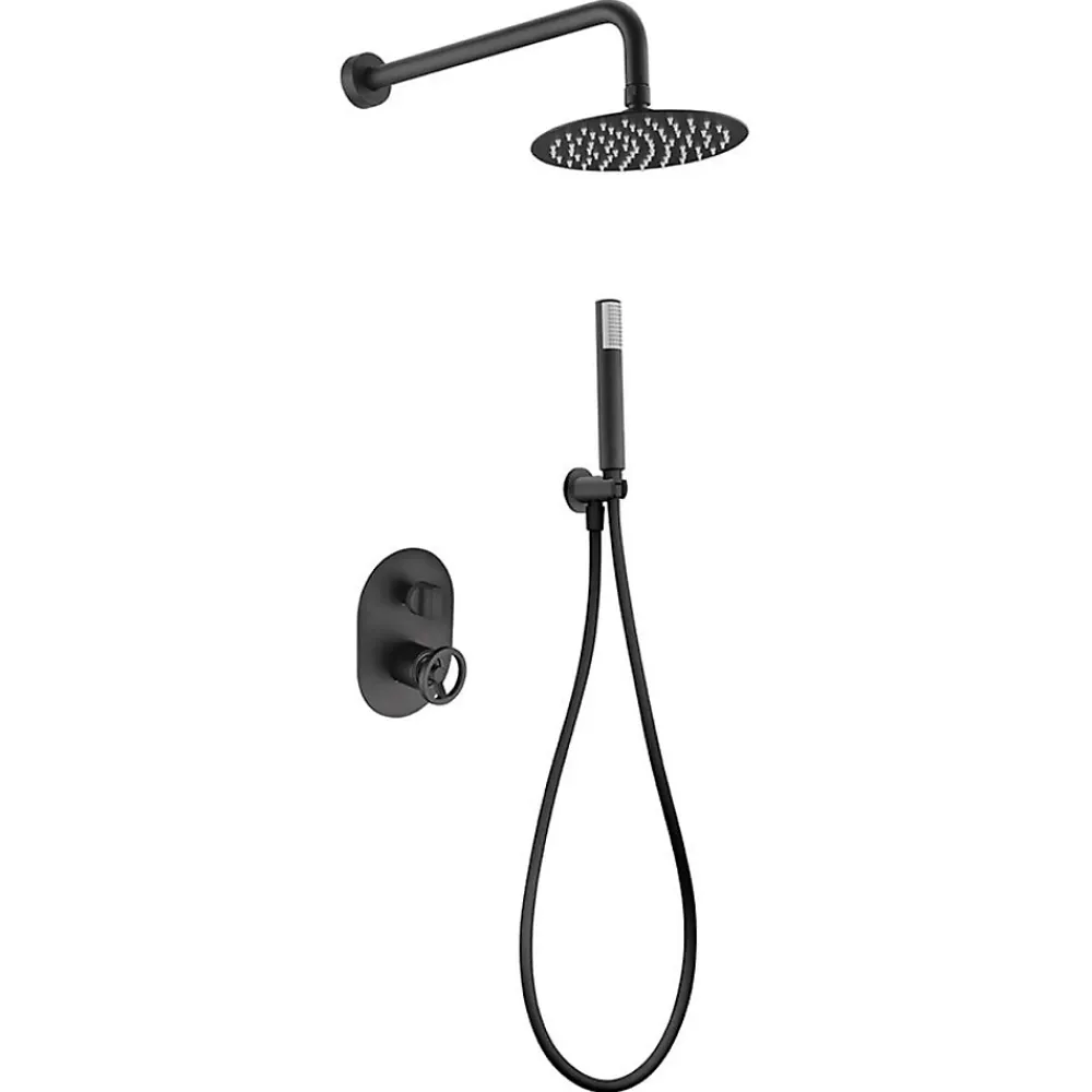 Colonne De Douche Encastrable|Imex Colonne de Douche Encastrée Anti-Calcaire Noir Mat OLIMPO GPC033/NG