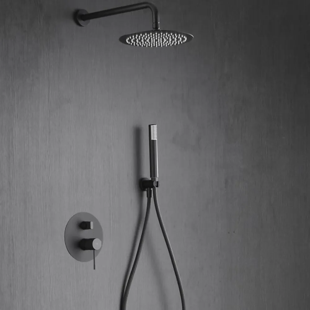 Imex Colonne de Douche Encastrée Anti-Calcaire Black Gun Métal LINE GPD038/BGM