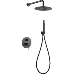 Imex Colonne de Douche Encastrée Anti-Calcaire Black Gun Métal LINE GPD038/BGM