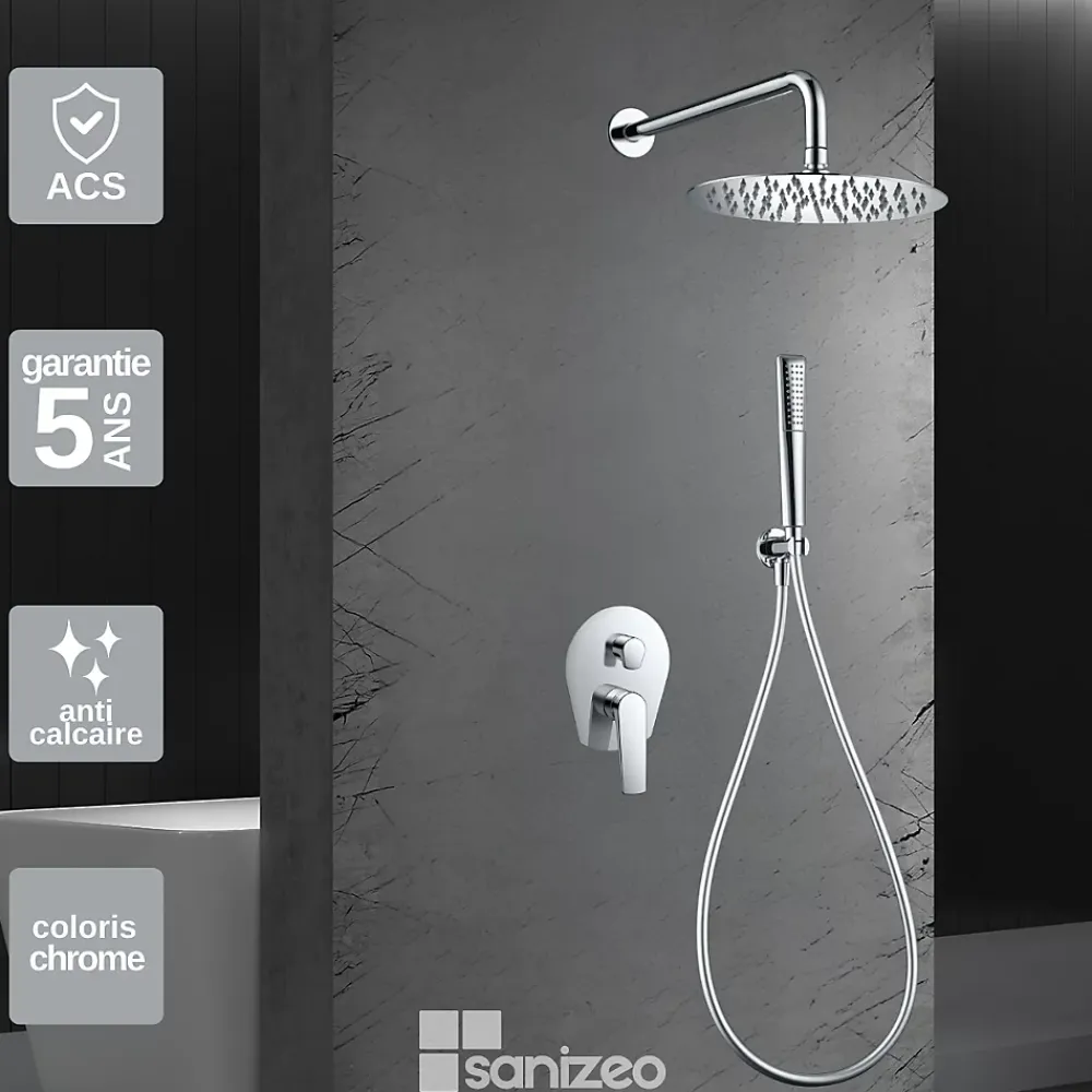 Imex Colonne de Douche Encastrée Anti-Calcaire Chrome DELOS GPD055