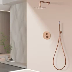 Imex Colonne de Douche Encastrée Thermostatique Anti-Calcaire Or Rose Cuivré MONZA GTD038//ORC