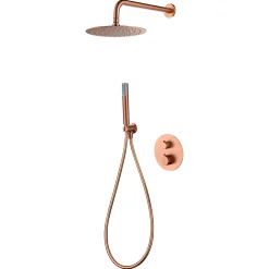 Colonne De Douche Encastrable|Imex Colonne de Douche Encastrée Thermostatique Anti-Calcaire Or Rose Cuivré GENOVA GTG053/ORC
