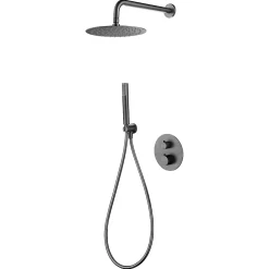 Colonne De Douche Encastrable|Imex Colonne de Douche Encastrée Thermostatique Anti-Calcaire Black Gun Métal GENOVA GTG053/BGM