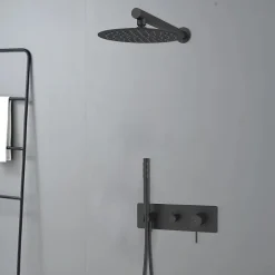Essebagno Colonne de douche encastrée mécanique noire Envol