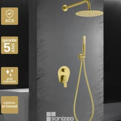 Imex Colonne de Douche Encastrée Anti-Calcaire Or Brossé DELOS GPD055/OC