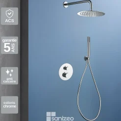 Colonne De Douche Encastrable|Imex Colonne de Douche Encastrée Thermostatique Anti-Calcaire Chrome GENOVA GTG053
