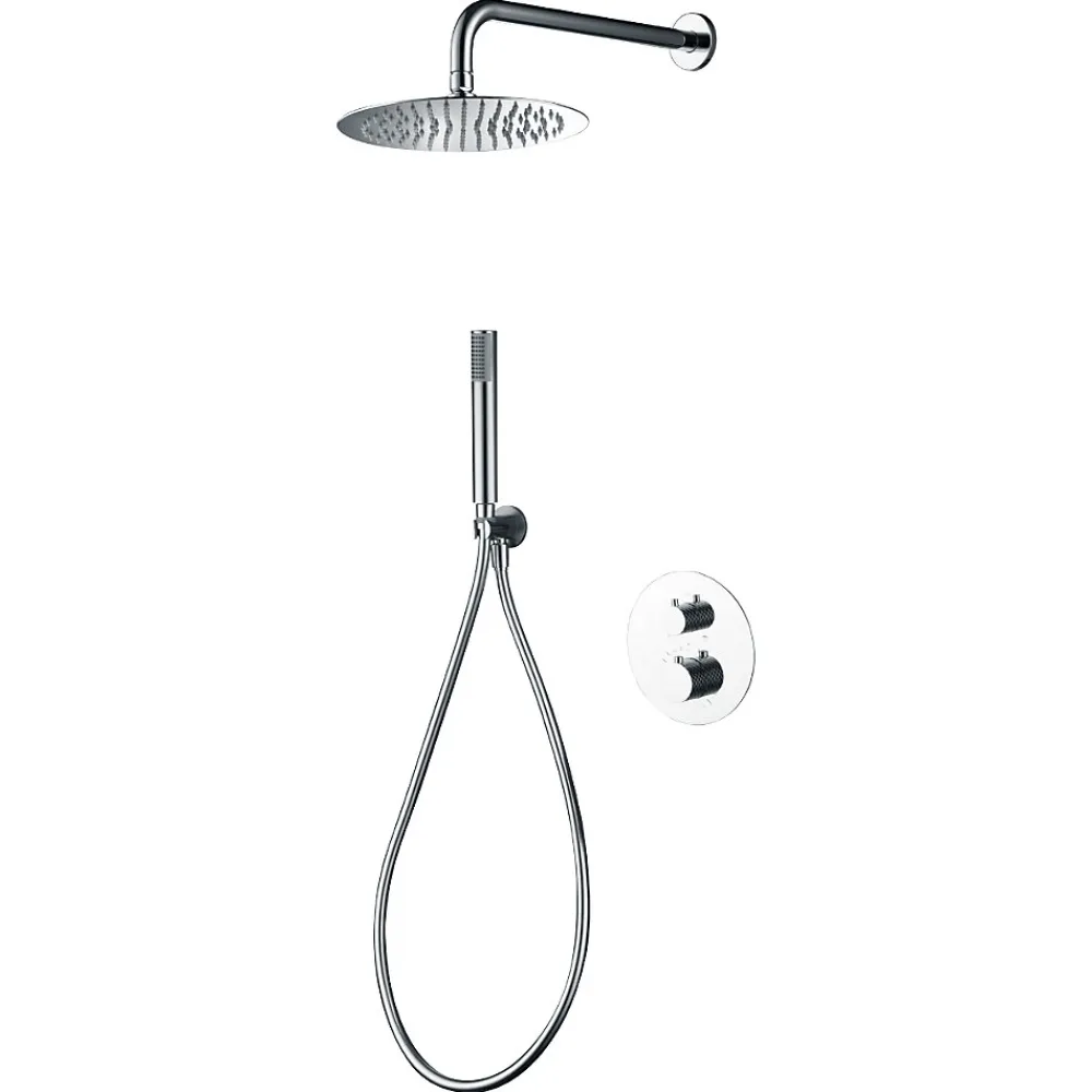 Colonne De Douche Encastrable|Imex Colonne de Douche Encastrée Thermostatique Anti-Calcaire Chrome GENOVA GTG053