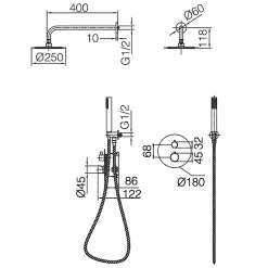 Colonne De Douche Encastrable|Imex Colonne de Douche Encastrée Thermostatique Anti-Calcaire Chrome GENOVA GTG053