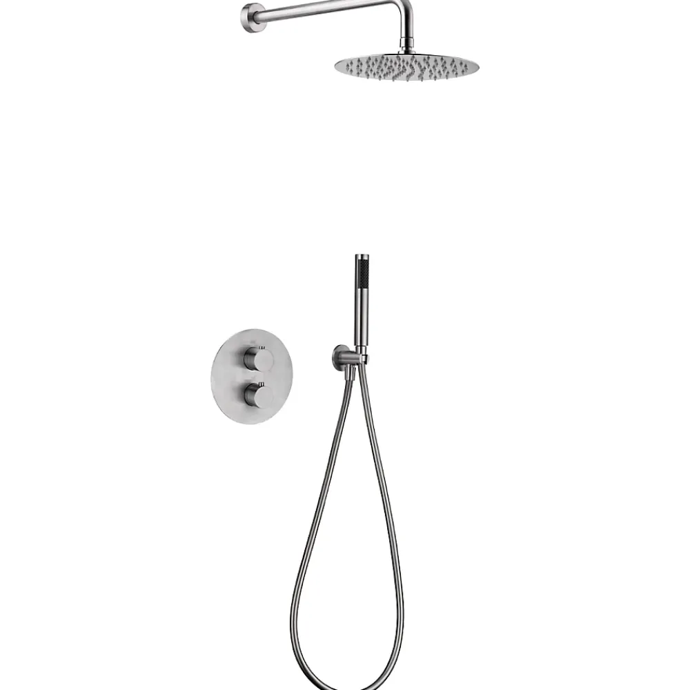 Imex Colonne de Douche Encastrée Thermostatique Acier Inoxydable Intérieur / Extérieur MOSCU GTK034