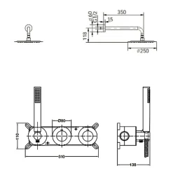 Colonne De Douche Encastrable|Imex Colonne de Douche Encastrée Thermostatique Anti-Calcaire Or Rose Cuivré ASSEN GTA052/ORC