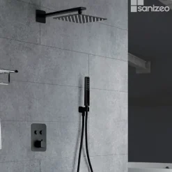 Colonne De Douche Encastrable|Imex Colonne de Douche Encastrée Thermostatique Anti-Calcaire Noir Mat MADEIRA GTM021/NG