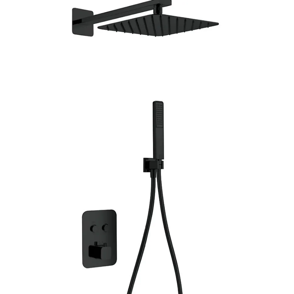 Colonne De Douche Encastrable|Imex Colonne de Douche Encastrée Thermostatique Anti-Calcaire Noir Mat MADEIRA GTM021/NG