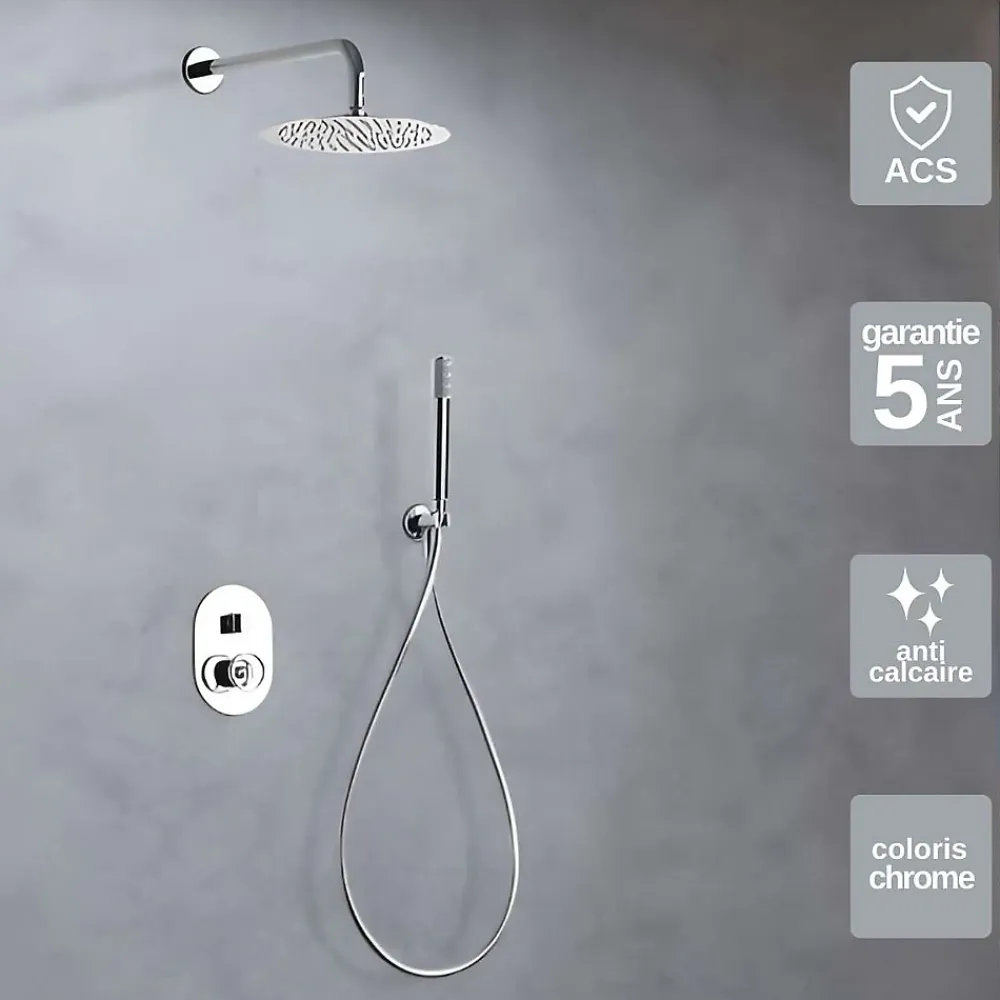 Imex Colonne de Douche Encastrée Anti-Calcaire Chrome OLIMPO GPC033