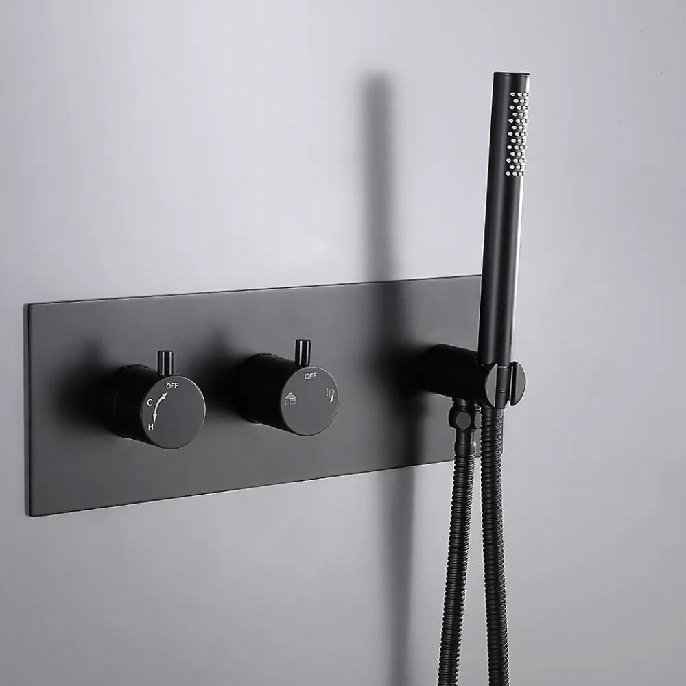 Bellegno Colonne de douche encastrée thermostatique CORPOSA noir mat