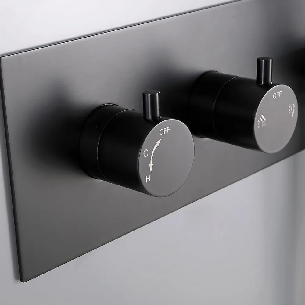 Bellegno Colonne de douche encastrée thermostatique CORPOSA noir mat